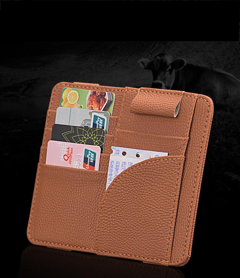 Microfiber PU Leder Auto Sonnenblende Brillenclip