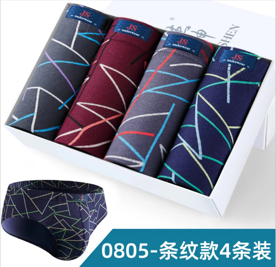 4er-Set Baumwoll-Herren-Slips Unterhosen