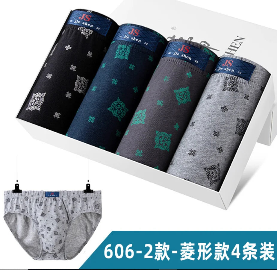 4er-Set Baumwoll-Herren-Slips Unterhosen