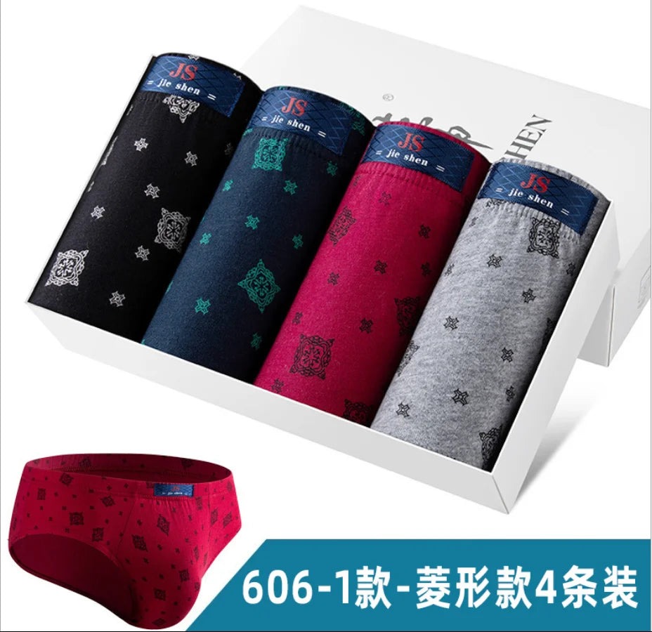 4er-Set Baumwoll-Herren-Slips Unterhosen