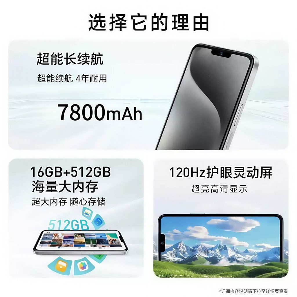 ProMax13 in Blau, Schwarz, Weiß, 5G Smartphone 16GB 512GB - 256GB - 128GB mit 6,8" Großbildschirm, Akku 7800mAh
