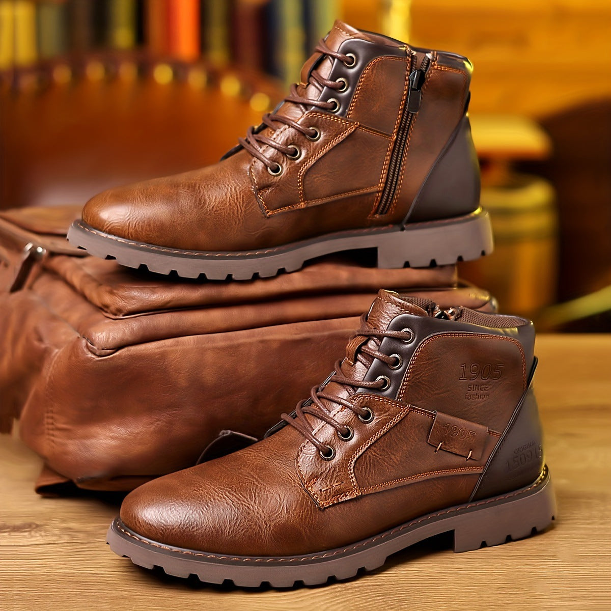 legere Seitenreißverschluss-Lederstiefel
