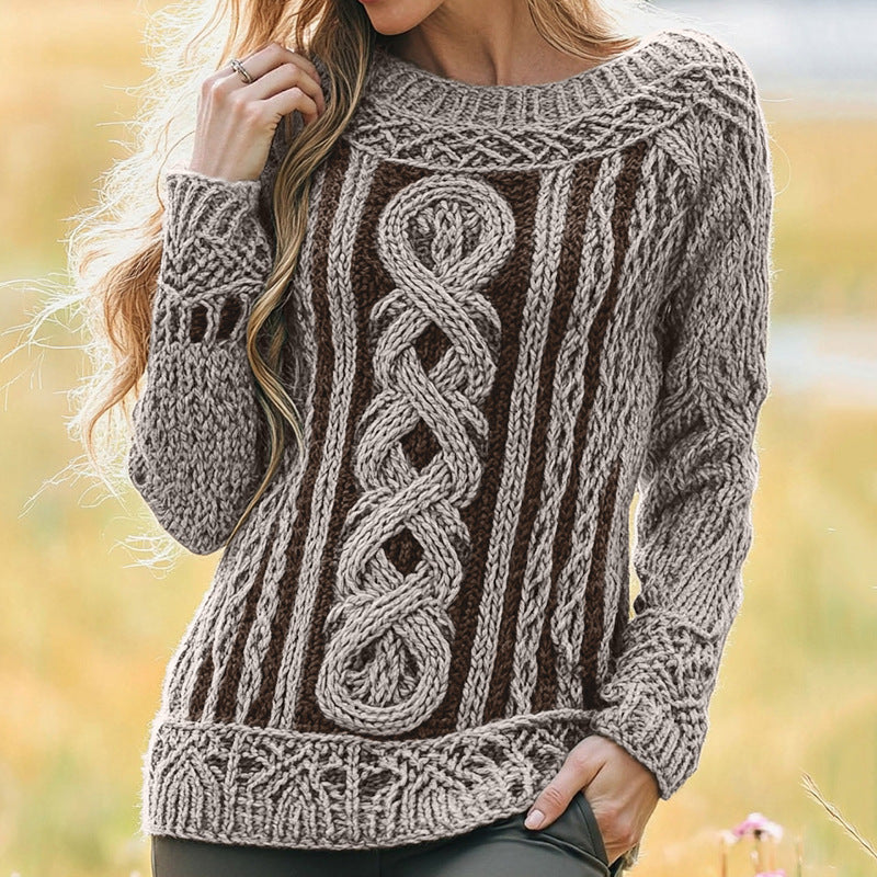 Rundhalspullover-Strickwaren