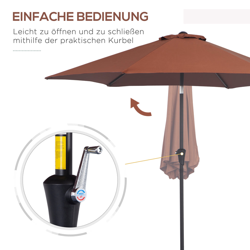 Knickschirm Sonnenschirm mit Handkurbel