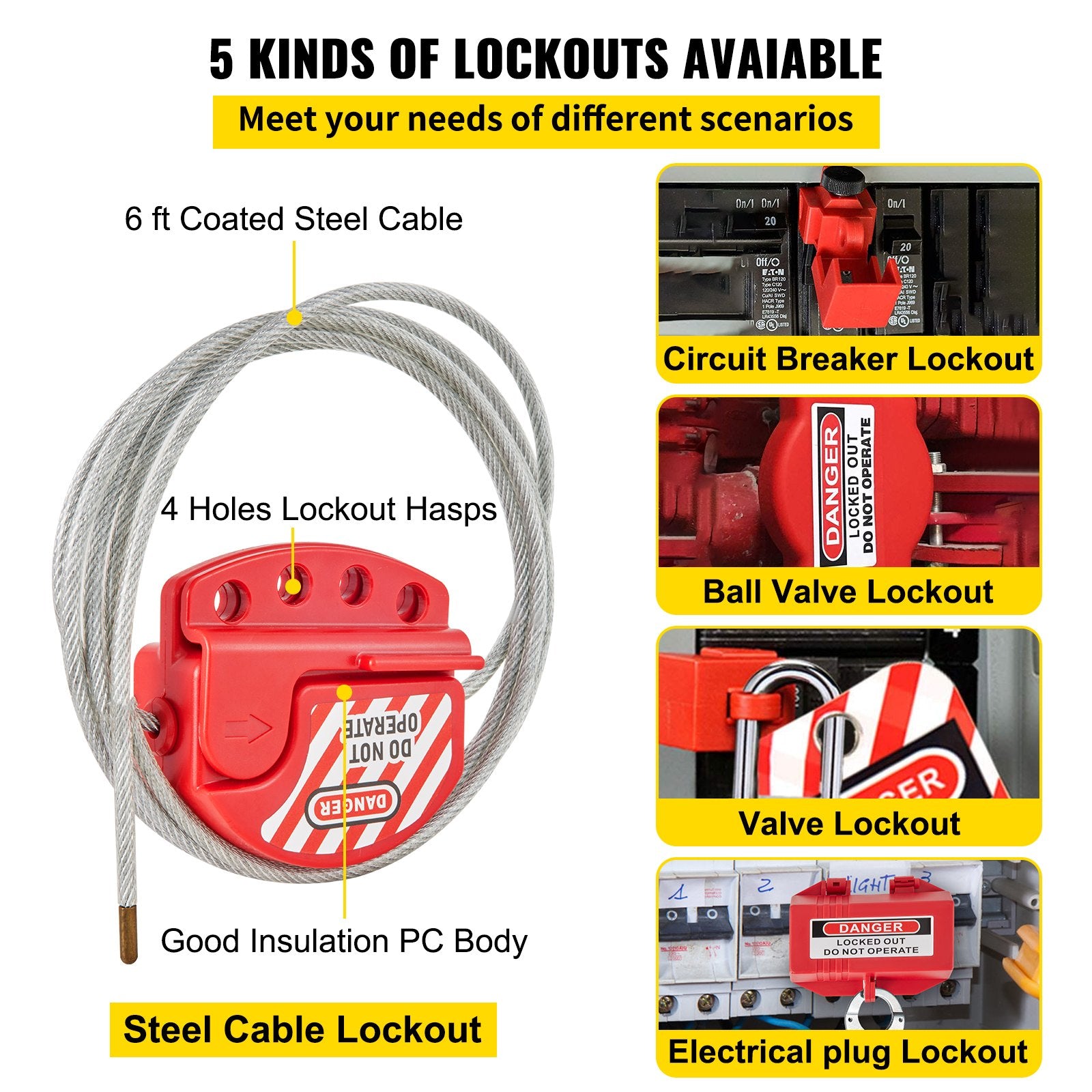 42-teiliges Lockout-Tagout-Kits