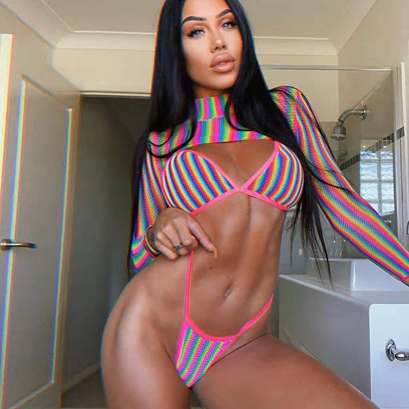 gewagter Dreiteiler Bikini-Badeanzug