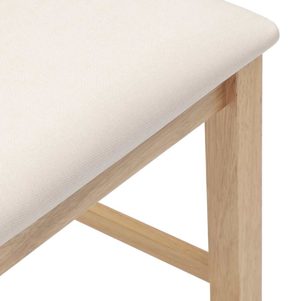 2 Barhocker mit Sitzkissen, natürliches Massivholz