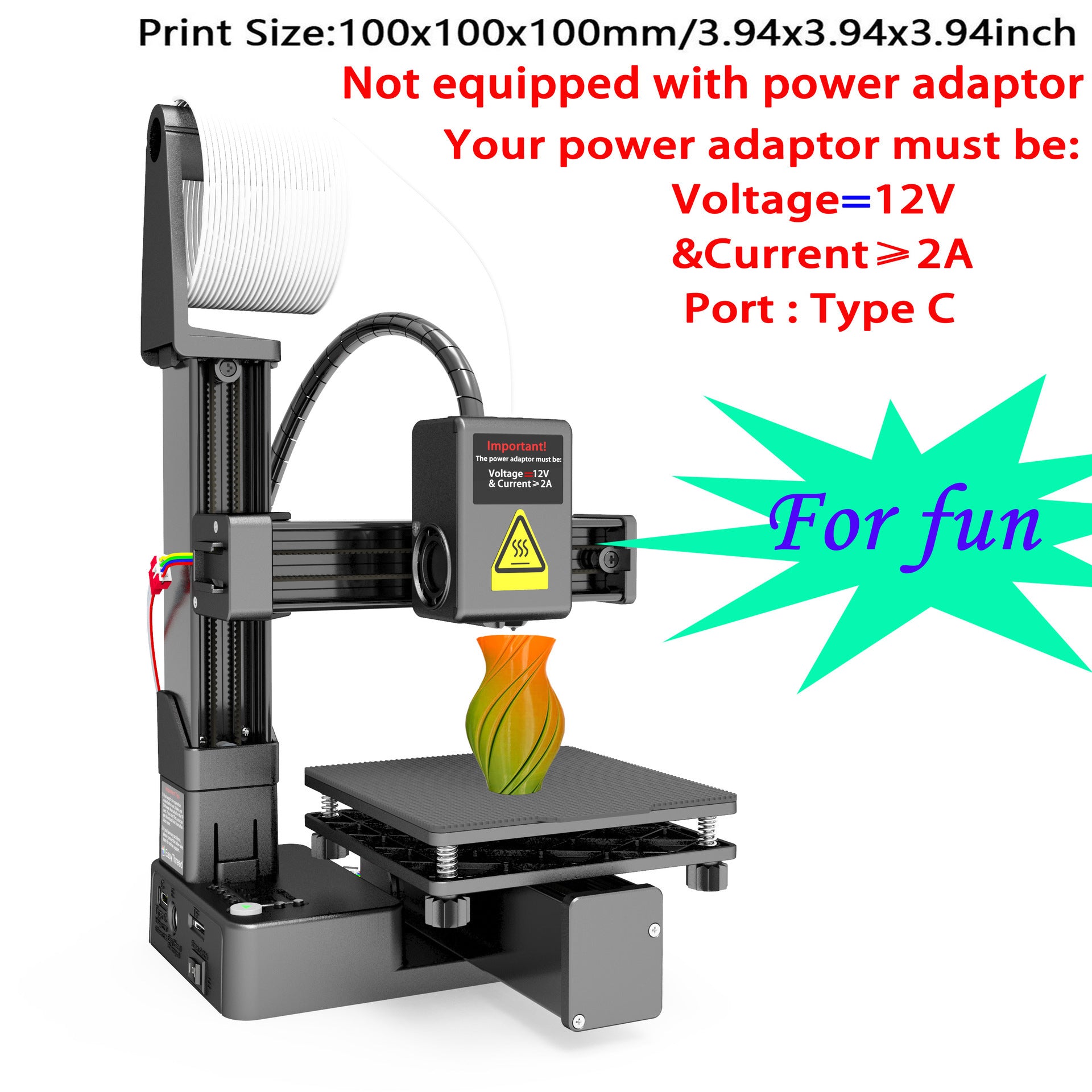 EasyThreed 3D Printer K10 Entry Level Use TPU PLA 175mm