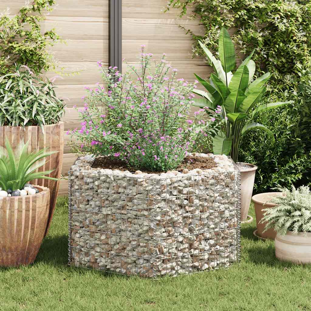 Sechseckiges Gabion-Hochbeet 100×90×50 cm