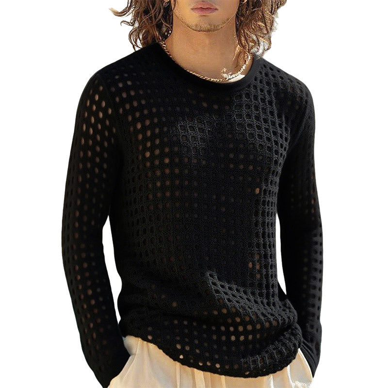 Herren ausgehöhltes Mesh-Fitness-Top