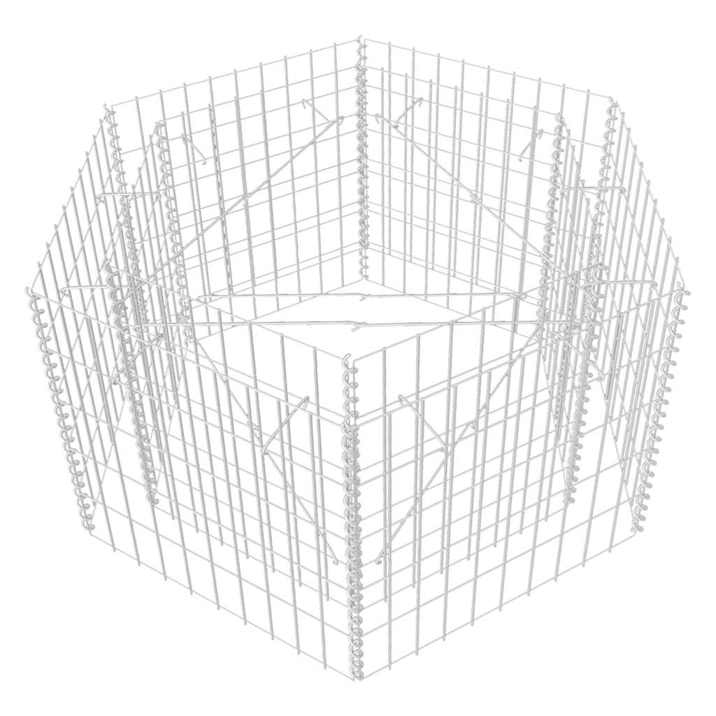 Sechseckiges Gabion-Hochbeet 100×90×50 cm