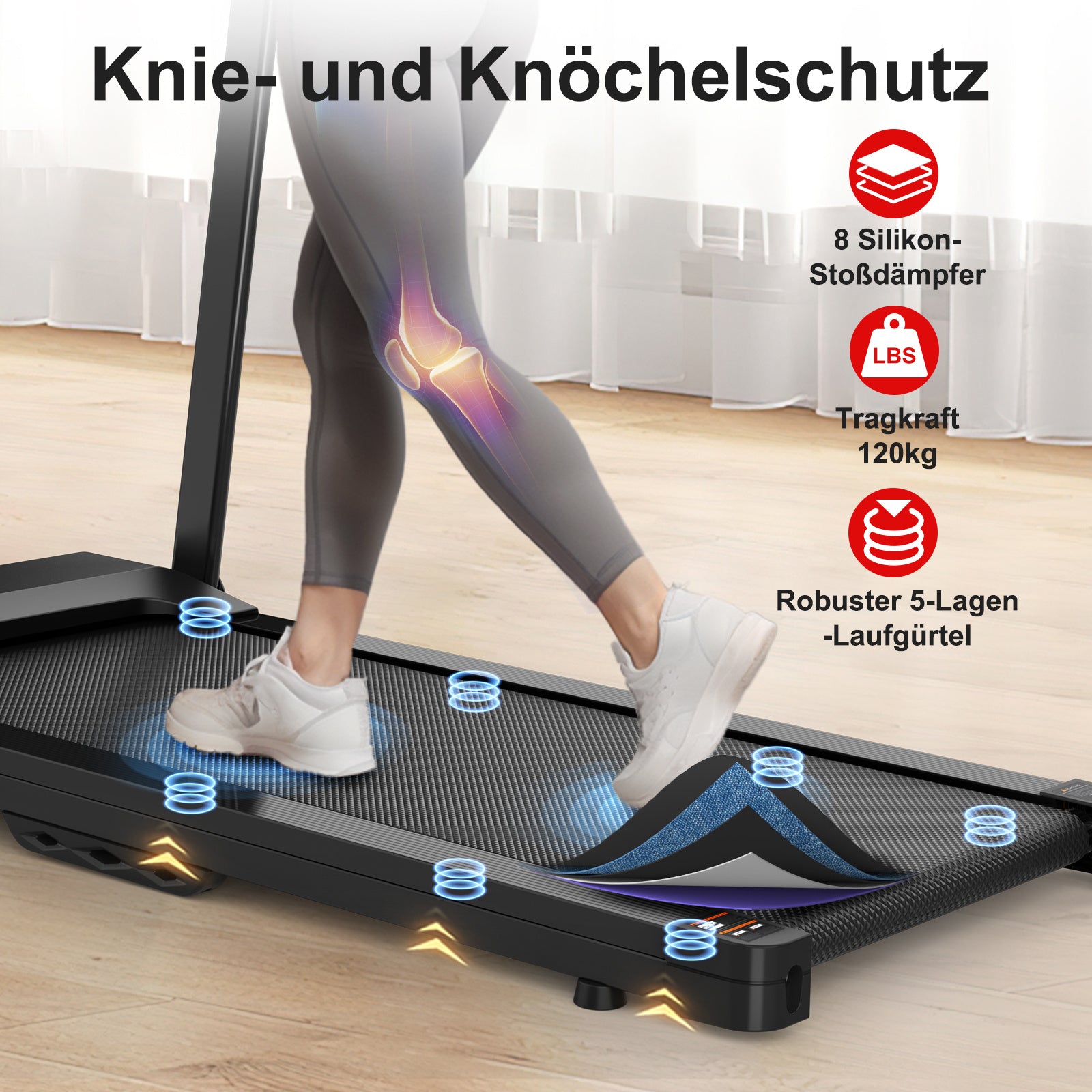 faltbares Laufband für zu Hause bis zu 12 km/h