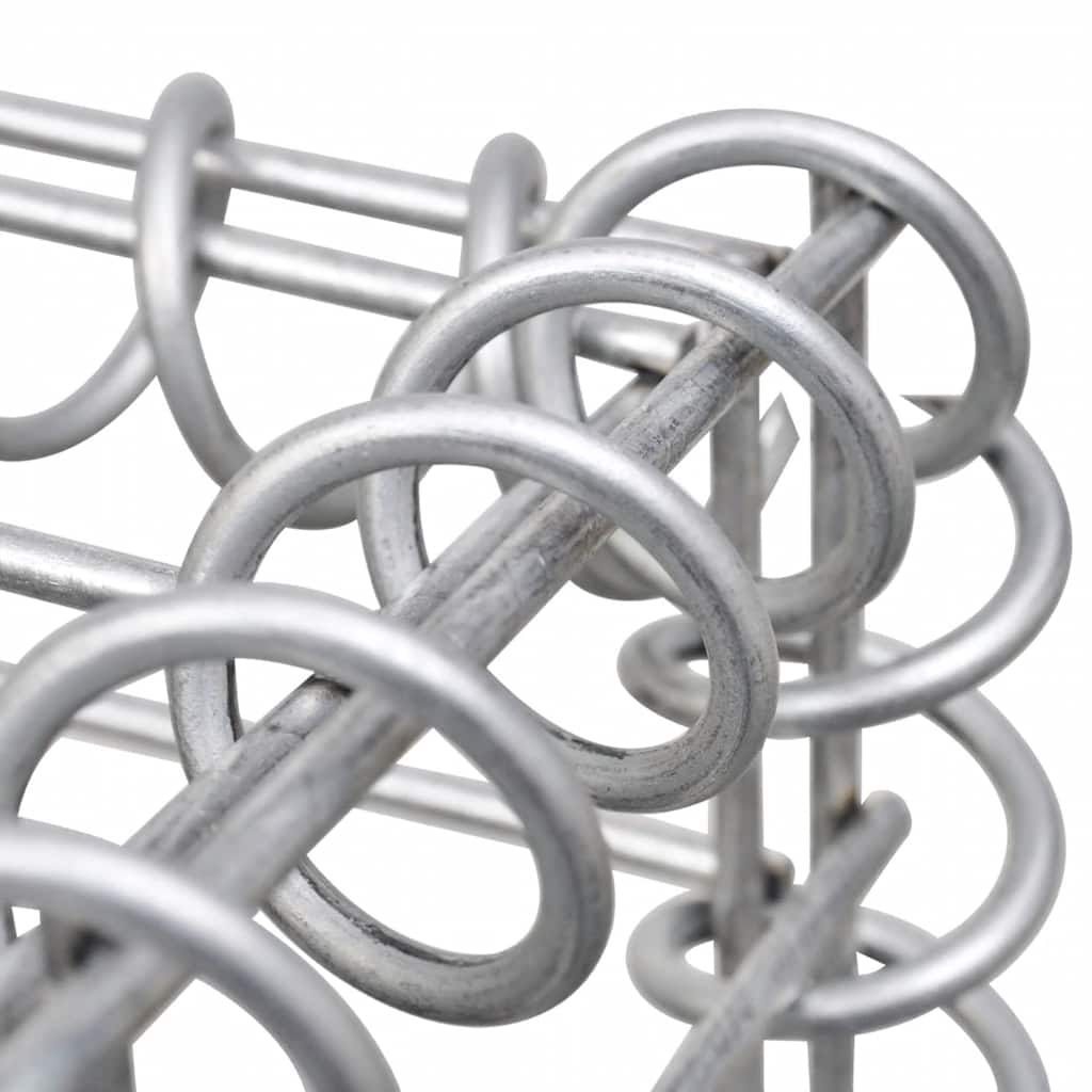 Gabion Hochbeet, verzinkt, 90×90×50 cm