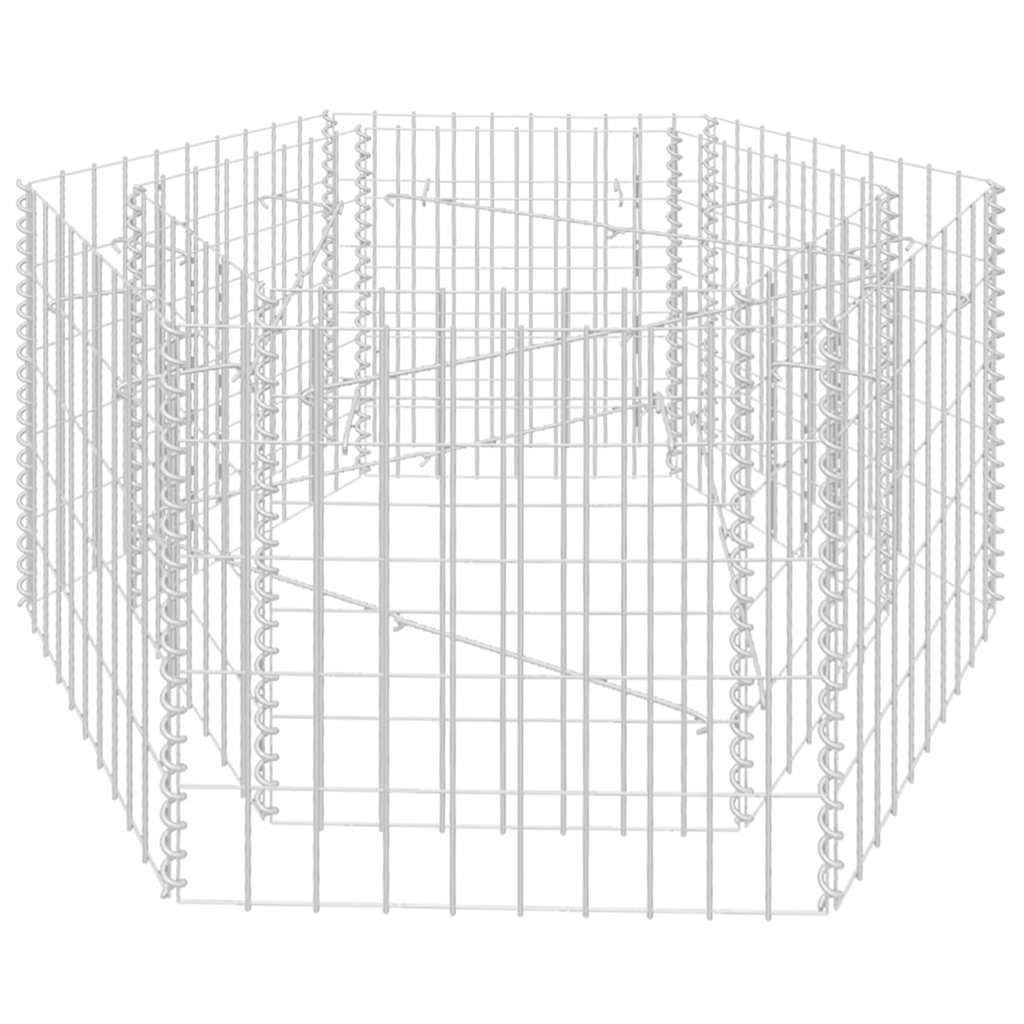 Sechseckiges Gabion-Hochbeet 100×90×50 cm