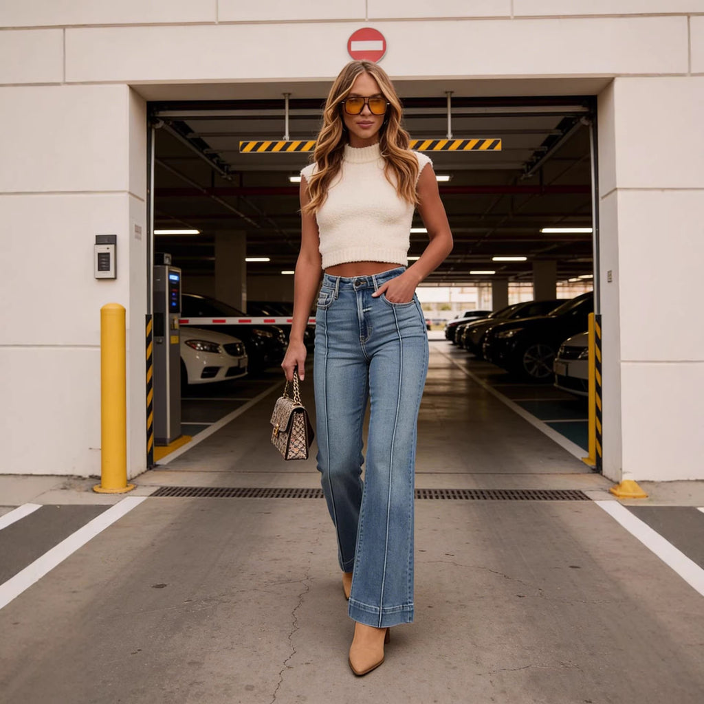 Bootcut-Jeans für Frauen mit mittlerem Schnitt