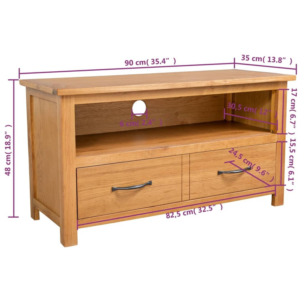 TV-Schrank aus massiv Eiche