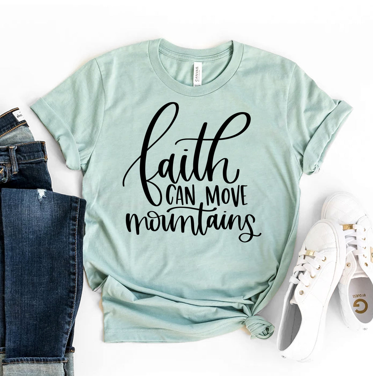 Faith Can Move Mountains T-Shirt - Glaube kann Berge versetzen T-Shirt