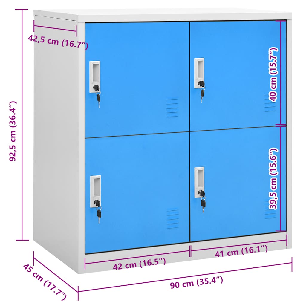 Schließschrank in 4 Farben