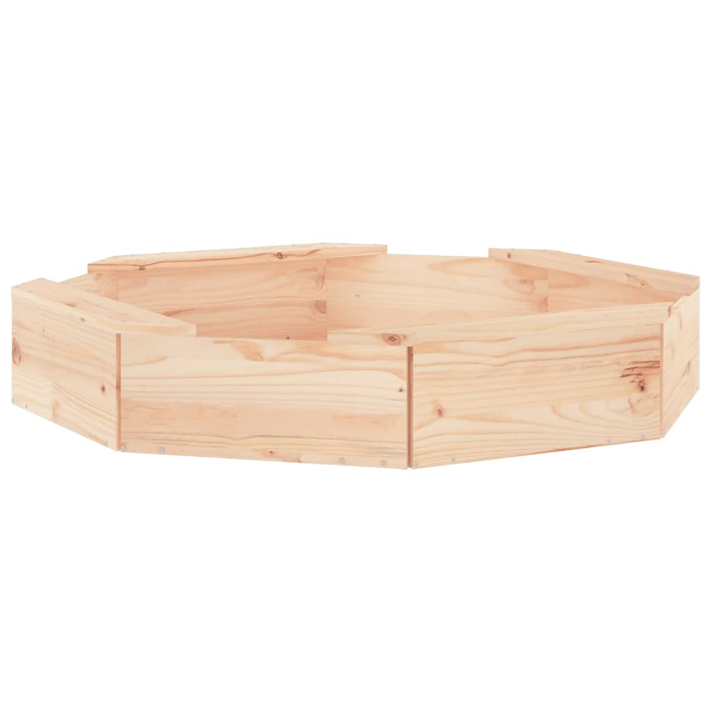 Sandgrube mit Sitzen, achteckiges massives Kiefernholz