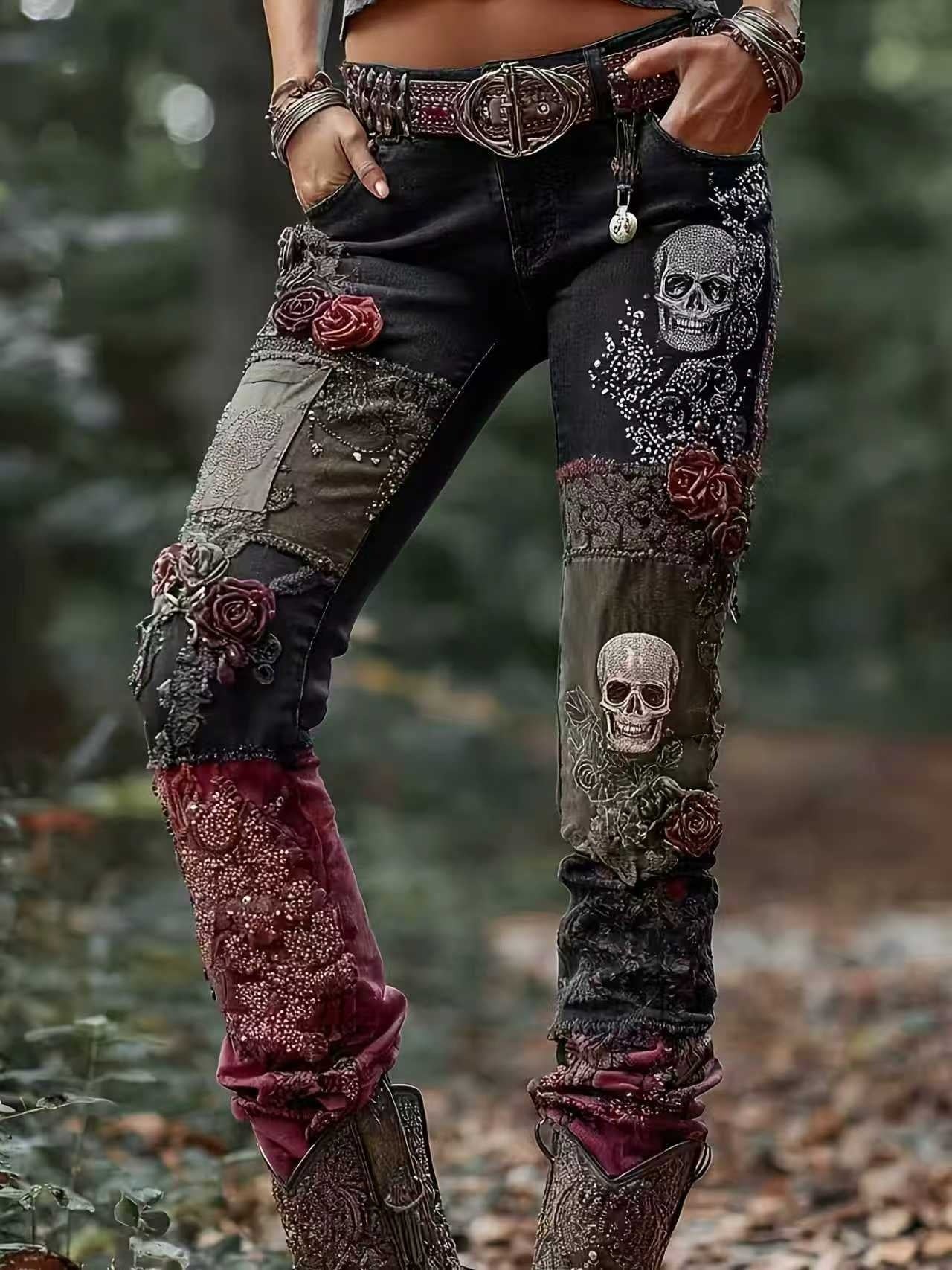 Denim Jeans skull
