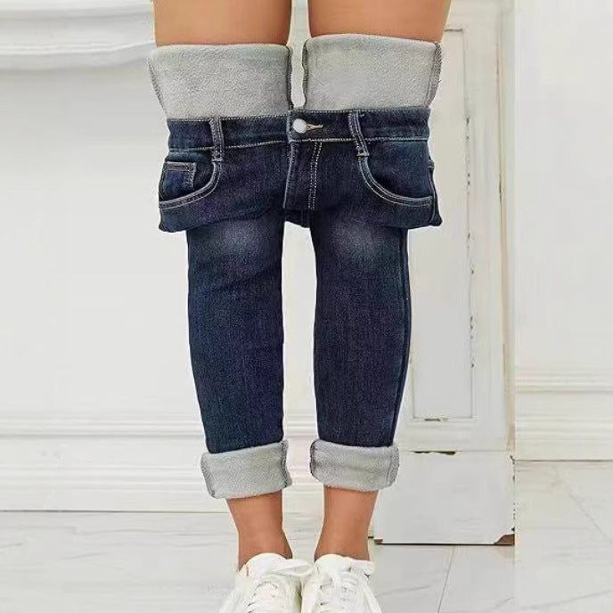 Fleecegefütterte Damen Jeans