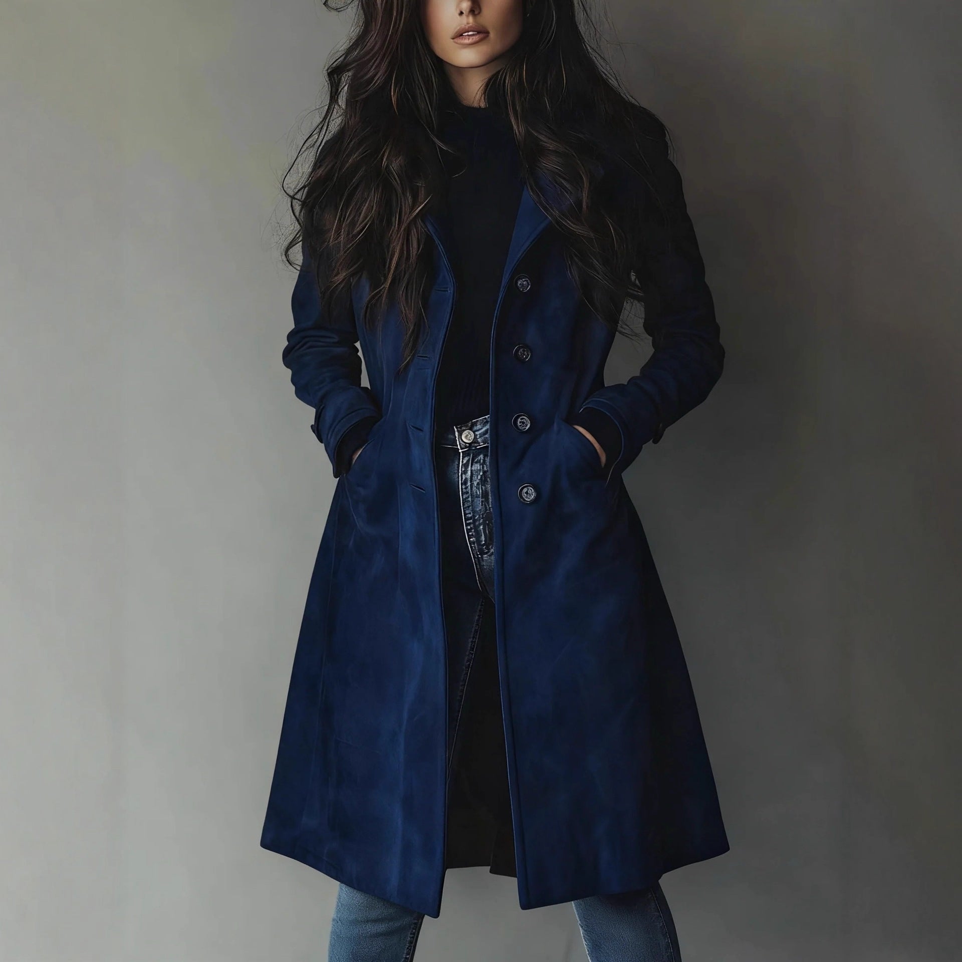 Langer Trenchcoat im Western-Stil