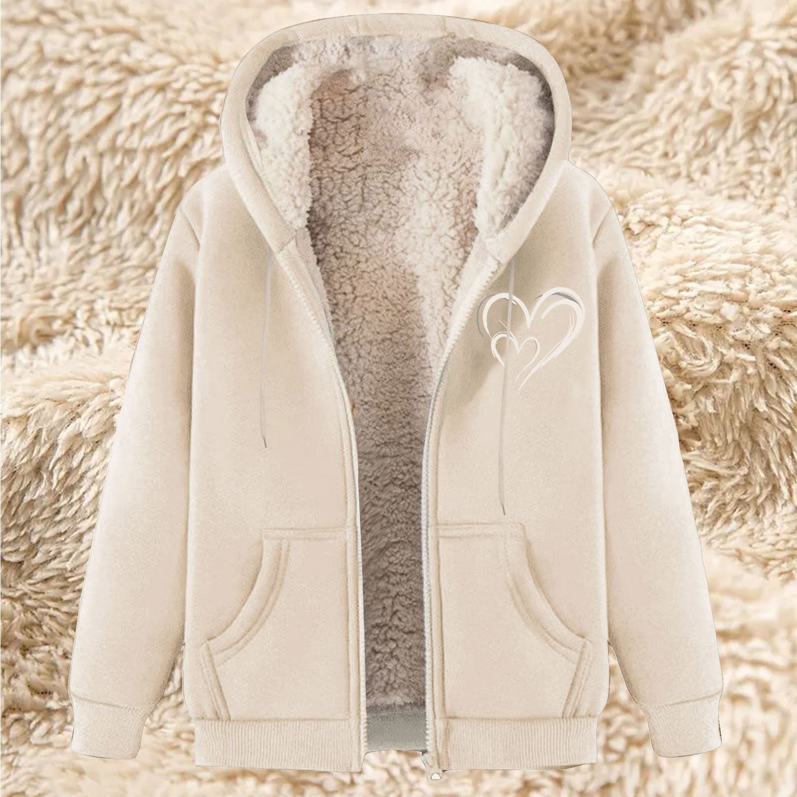 Lammfell-Jacke mit Fleece gefüttert in 7 Farben